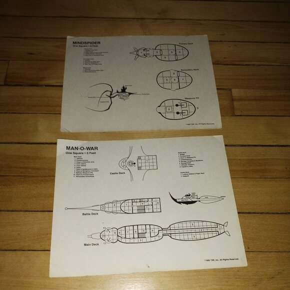 A D &D SpellJammer 2 Ship Sheets w/ maps - Picture 2 of 2